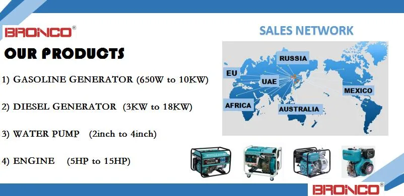 Bronco 2kw/2kVA 2.5kw/2.5kVA 3kw/3kVA Gasoline Engine Generator Power Generator for Home-Use Factory Price